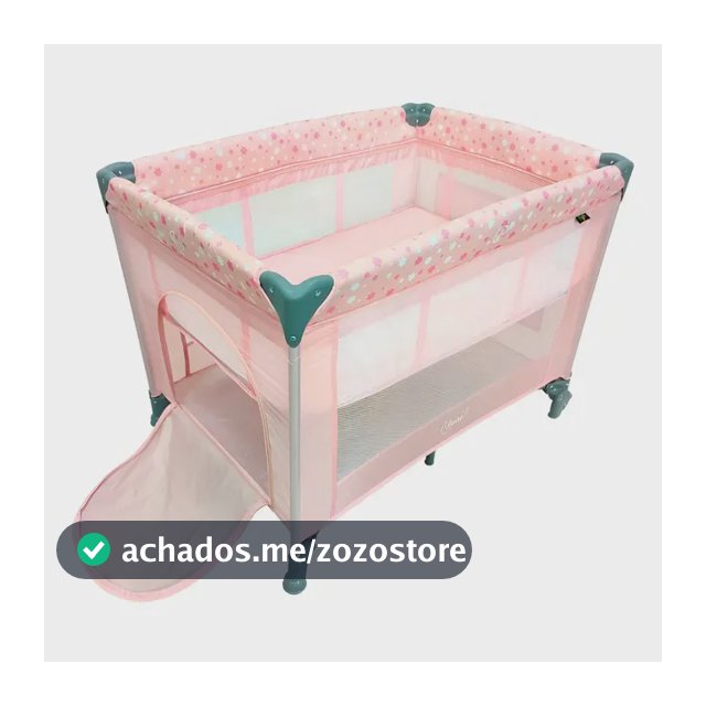 Berço Portátil Infantil Cercado Desmontável Lune Maxi Baby - ROSA