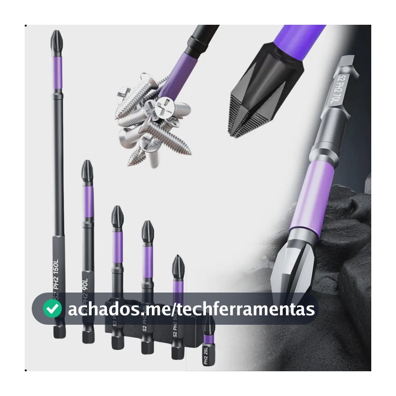 Jogo Bits Magnético Ponteira Philips Parafusadeira Imantado