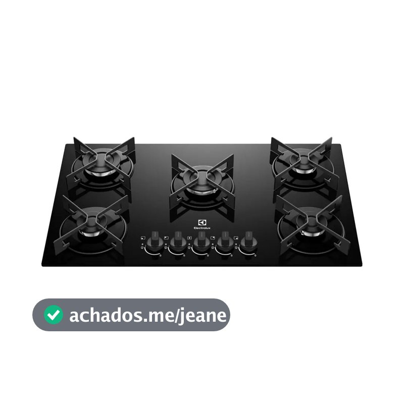 Cooktop 5 Bocas a Gás Electrolux Mesa de Vidro Efficient Grade de Aço Fosco (KE5GR) Bivolt