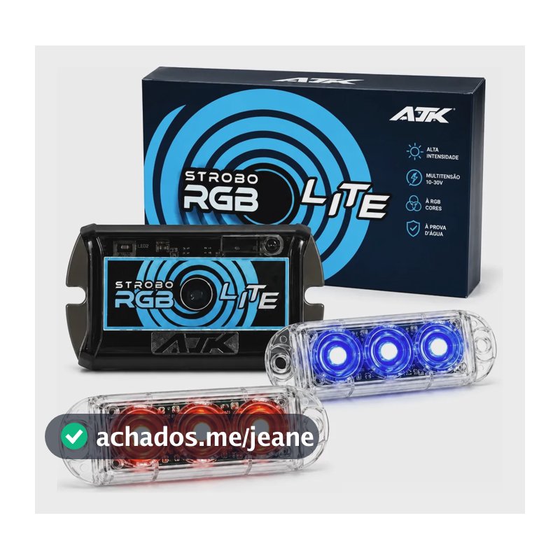Strobo Ajk Lite 2 Faróis Rgb Central Light Led 3w 64 Efeitos Fio Preto Rgb