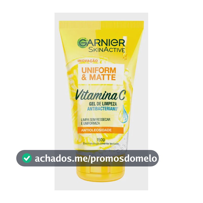 Gel de Limpeza Facial Antibacteriano Vitamina C Uniform Mat Garnier 150ml