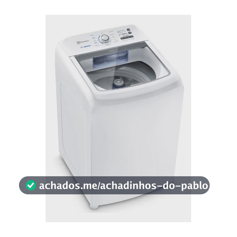 Máquina de Lavar Electrolux 15kg Branca Essential Care com Cesto Inox e Jet&Clean LED15