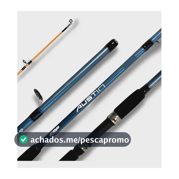 Vara Pesqueiro Austin 2,40m 60lbs Tamba Carretilha Maruri Cor Azul-aço