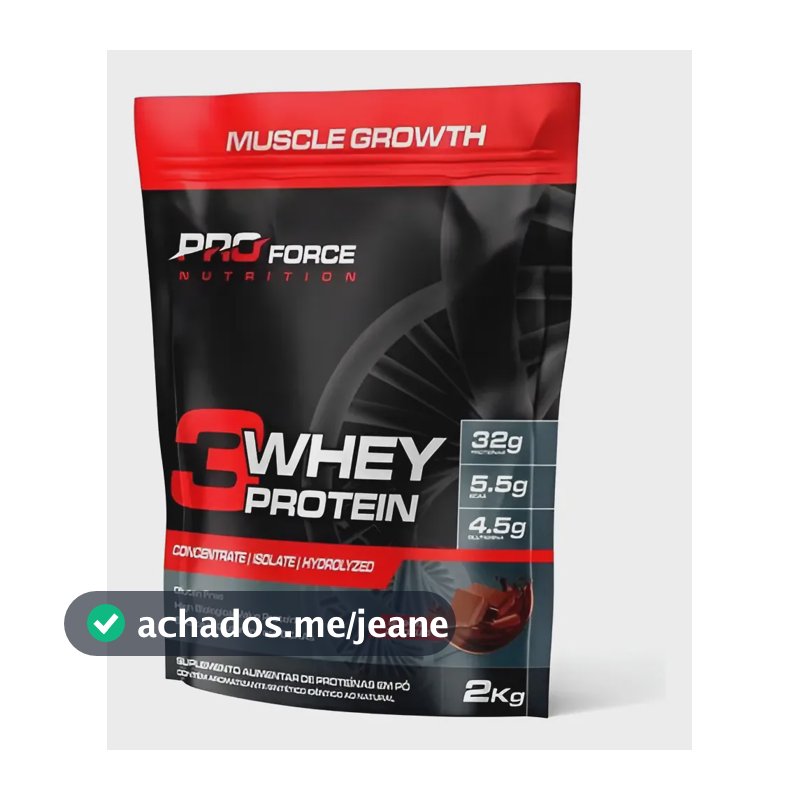 Whey Protein Pro Force 2kg|massa Muscular | Emagrecimento Sabor Chocolate