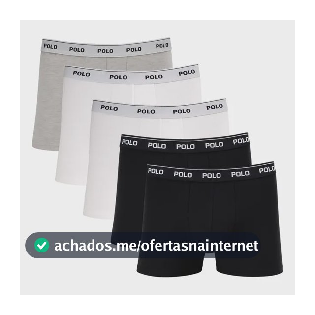 Kit 5 Cuecas Boxer Box Polo Star Cotton Algodão Masculina