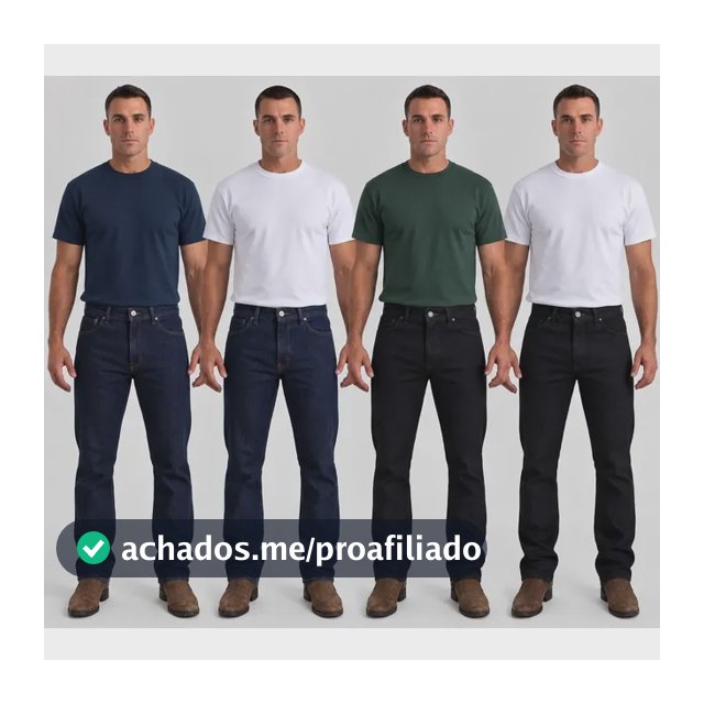 Kit 4 Calças Jeans Masculina Tradicional Corte Reto Básica
