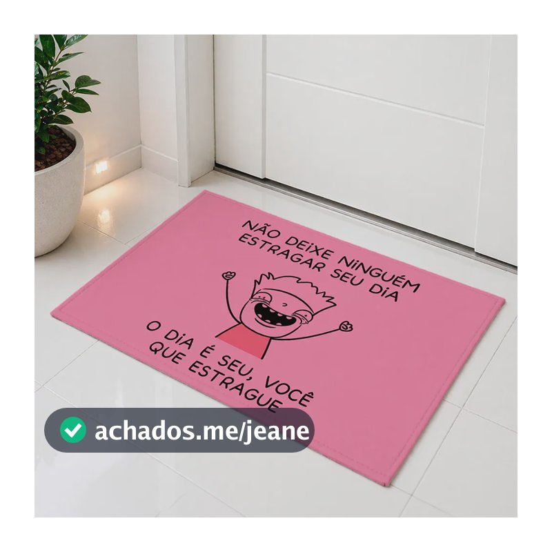 Tapete De Porta De Entrada Decorativo Capacho Antiderrapante 40 Cm 60 Cm Rosa