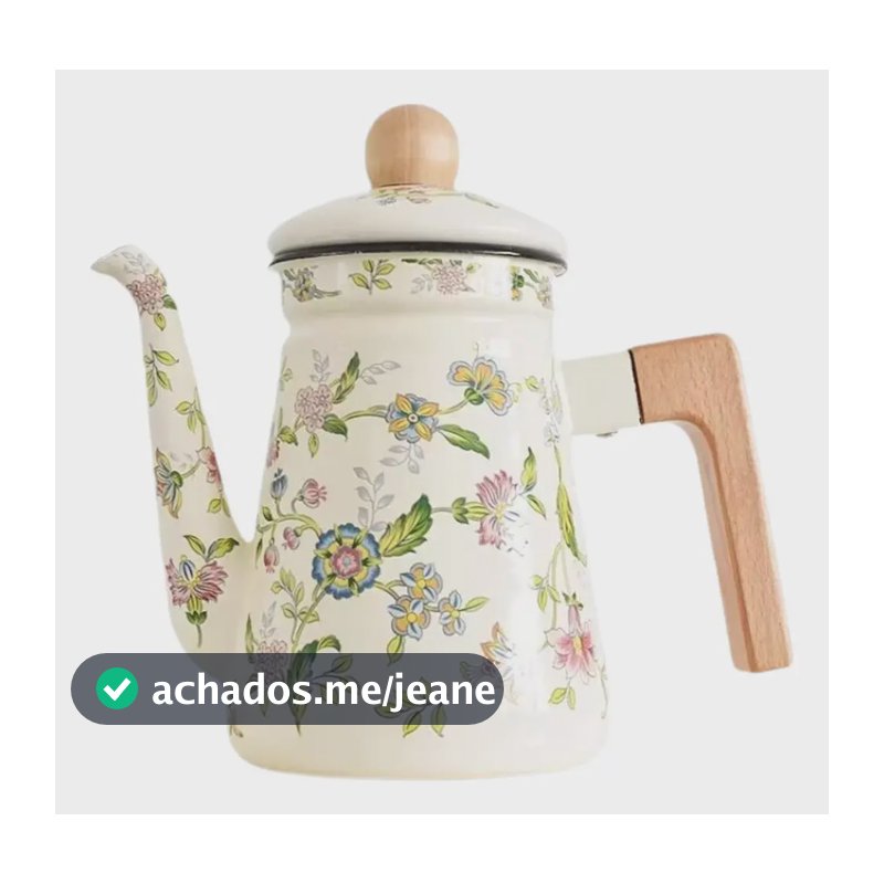 F Chaleira De Café Esmaltada De 1,2 L, Bule Portátil Vintage