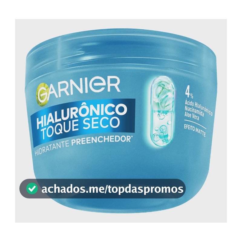 Gel Creme Hidratante Facial Hialurônico Toque Seco com Ácido Hialurônico, Niacinamida e Aloe Vera, Peles Mistas e Oleosas, 85g