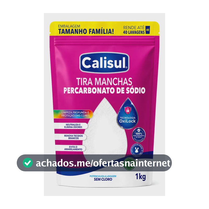 Percarbonato De Sódio 100% Puro Tira Manchas Alvejante - 1kg Calisul