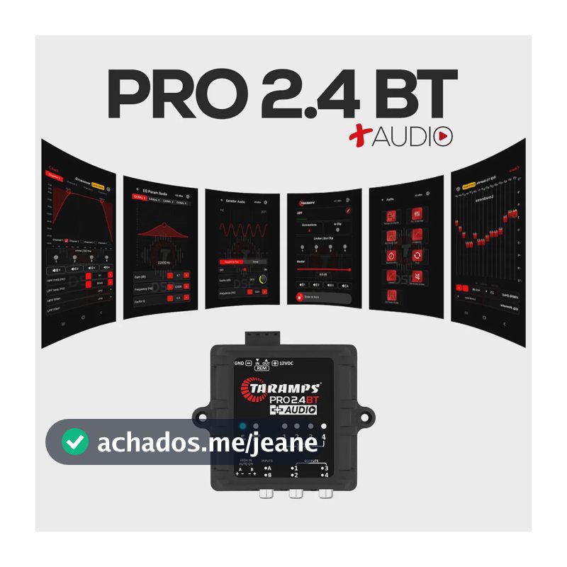 Processador De Áudio Taramps Pro 2.4bt + Áudio Dsp Bluetooth Preto