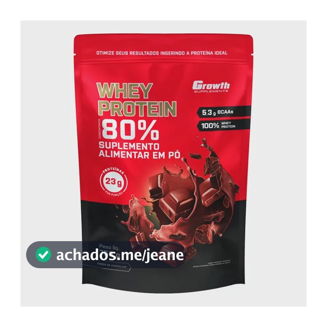 Whey Concentrado 750g Growth Supplements - Variados Sabores Chocolate