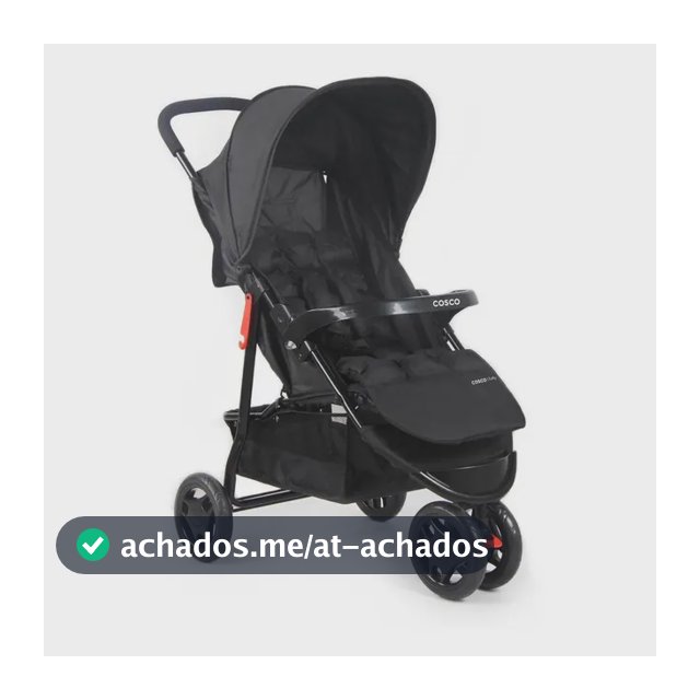 Carrinho de Bebê Cosco Kids, Toffy, Preto Absoluto