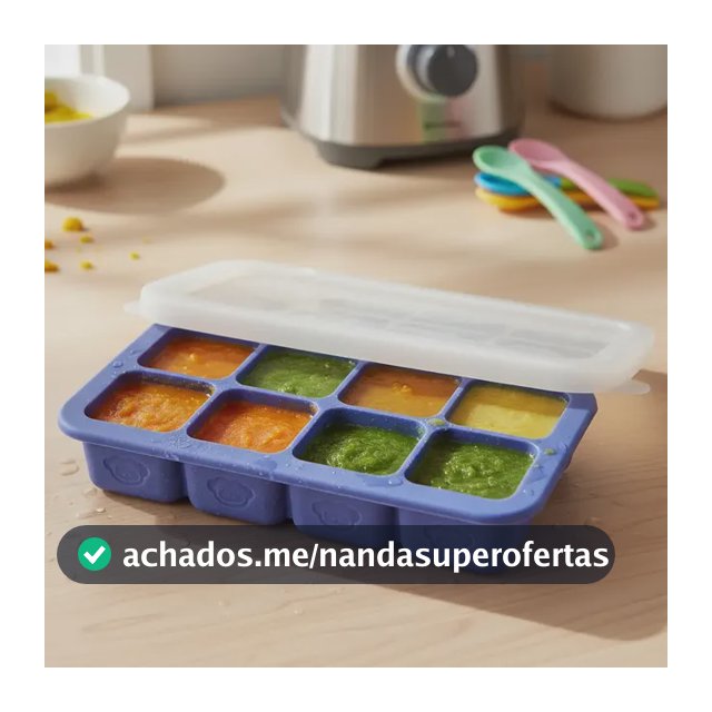 Porta Papinha De Silicone 8 Cubos De 30ml Bebê Blw Livre Bpa