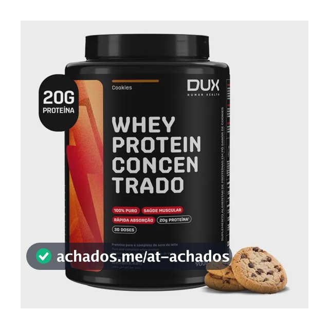 Proteína Dux Nutrition Whey Protein concentrado em pó sabor Biscoitos x 900g