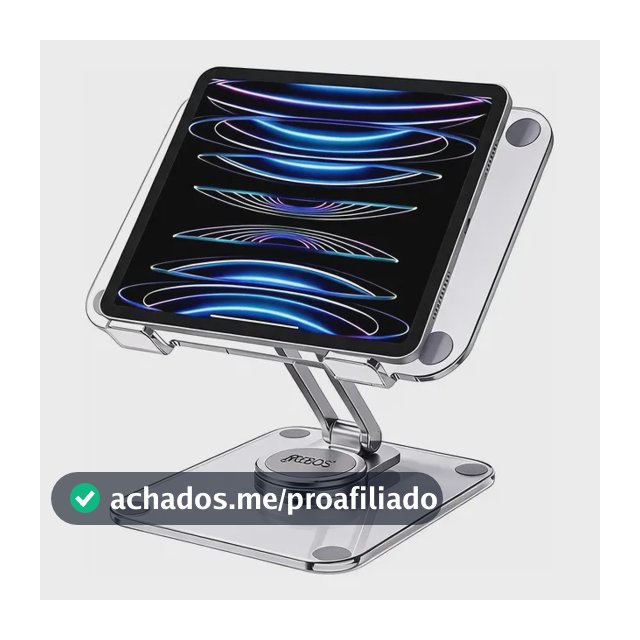 Suporte Mesa Para Tablet E iPad Acrylic Gira 360° Ajustável Branco