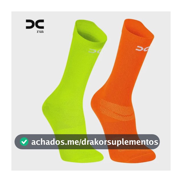 Kit 2 Pares Meia Esportiva Unissex Running Ciclismo Fitness