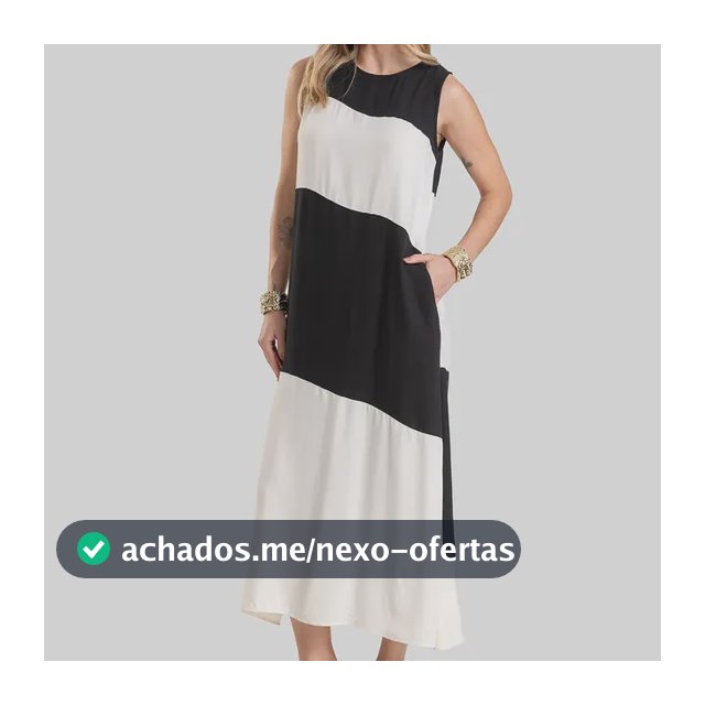 Vestido Super Midi Bicolor Dianna Preto
