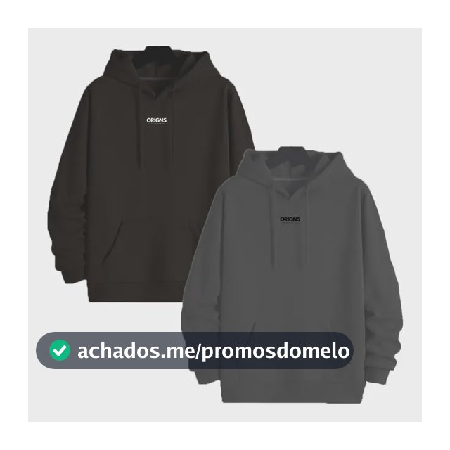 Kit 2 Blusas Moletom Masculino Bolso Canguru Cordão Capuz