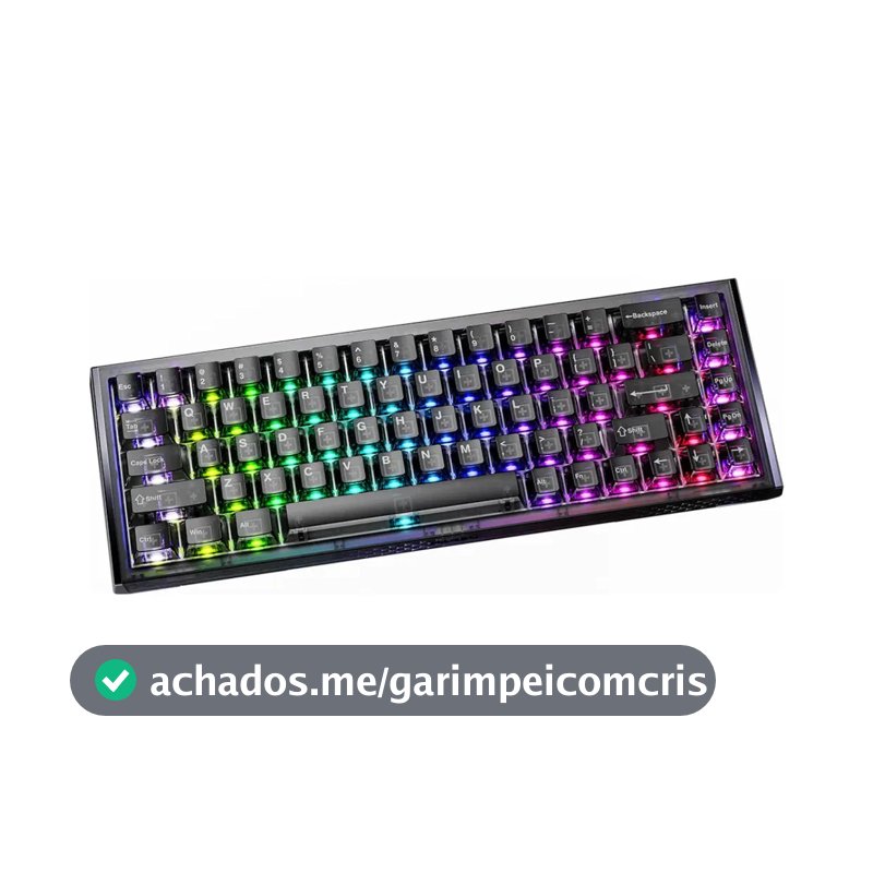 Teclado Gamer Magnético 8000hz Rapid Trigger 0,01mm Hot Swap Switch Ice Blade Cool68 Led Rgb Dareu Ice Black