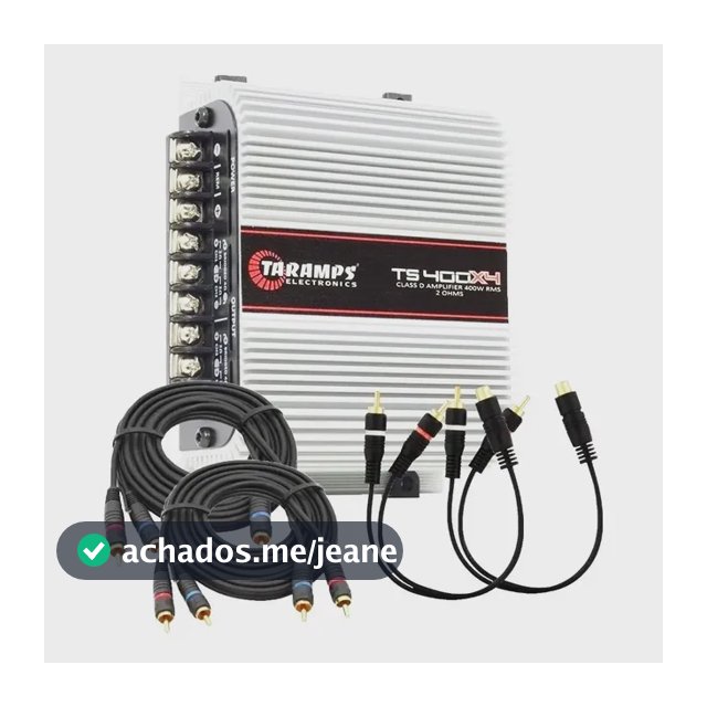 Amplificador Taramps Ts400 Com Kit Rca E Y Para Instalação