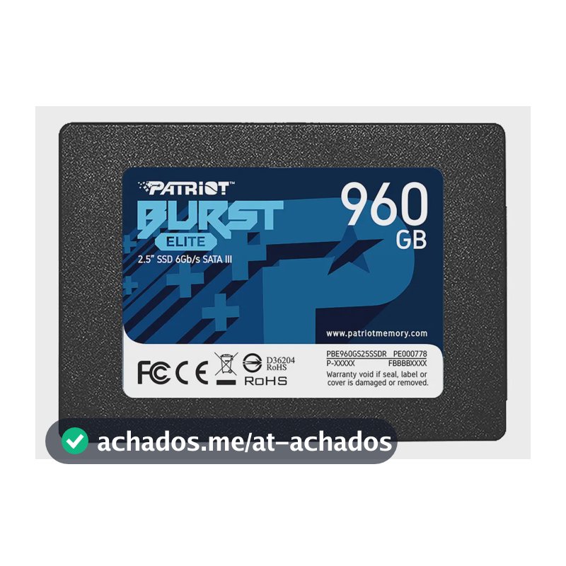 Unidade SSD para notebook Patriot Sata3 2.5 Burst Elite Sata de 960 GB