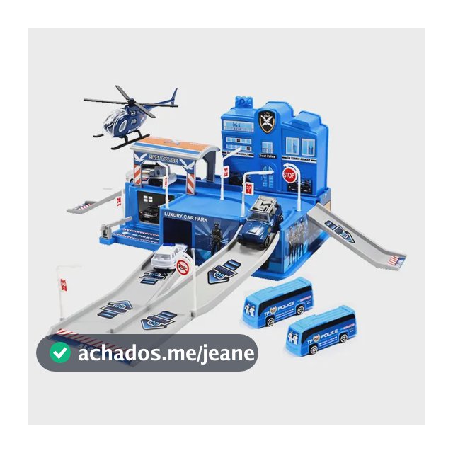 Pista de Carrinhos Maxi Toys Polícia com 5 Veículos e Acessórios 48x36cm
