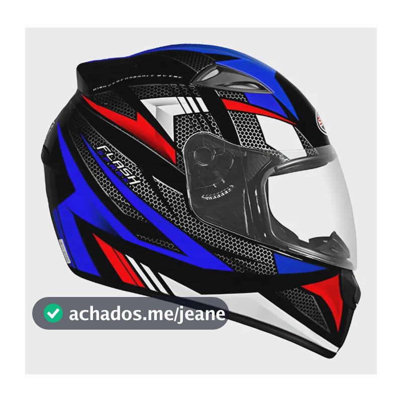Capacete Fechado Ebf New Spark Flash Inmetro Fosco Ou Brilho Azul Flash Brilhante 57/58