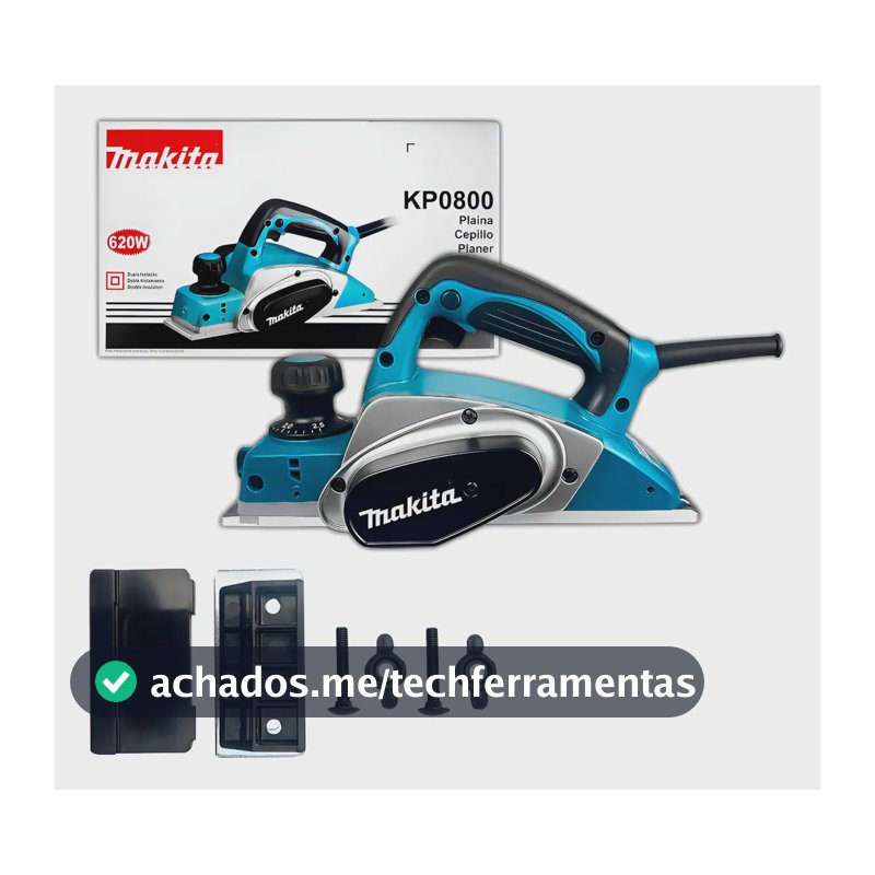 Plaina Elétrica Makita Kp0800 620w 82mm Profissional Cor Azul-petróleo