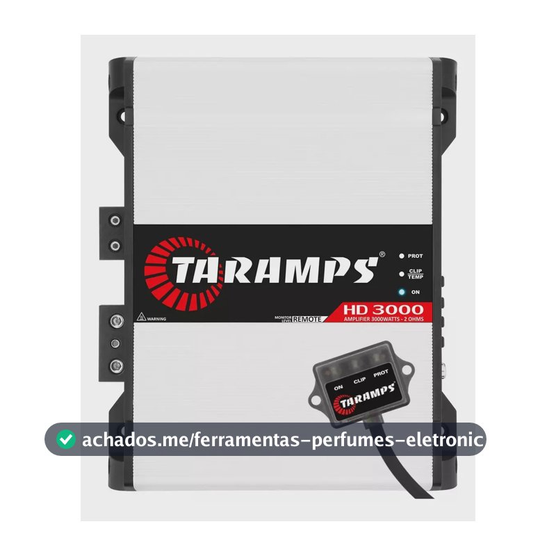 Amplificador Taramps Hd3000 3000w 1 Canal 2 Ohms Branco