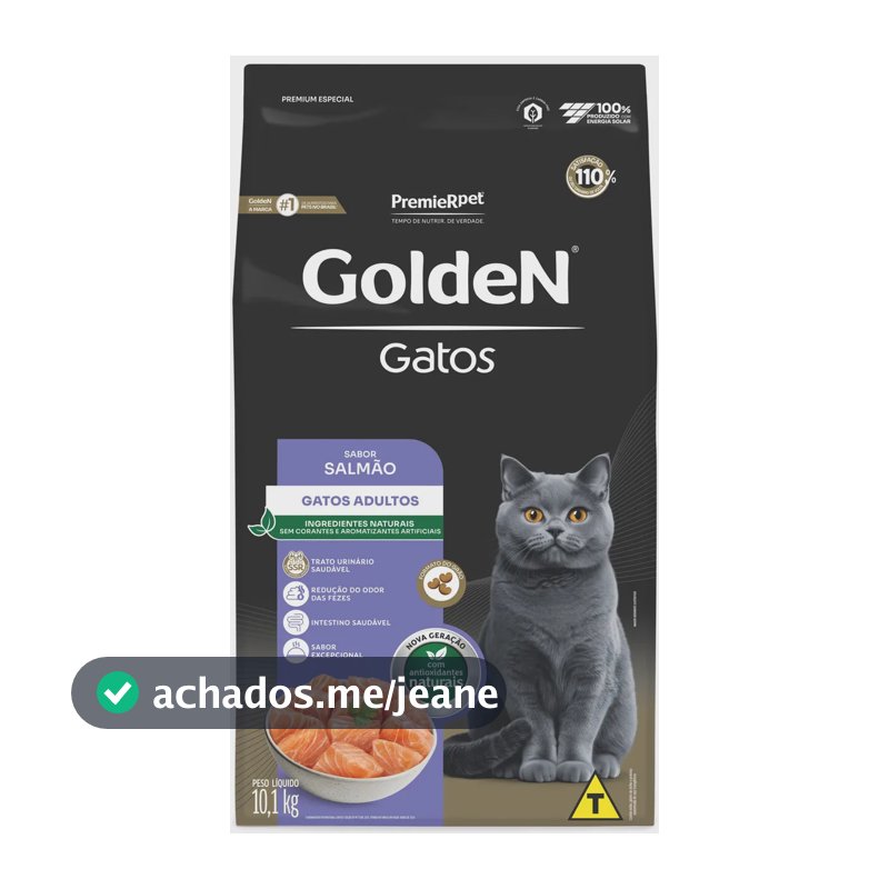 Ração Golden Premium Especial para gato adulto sabor salmão de 10.1kg