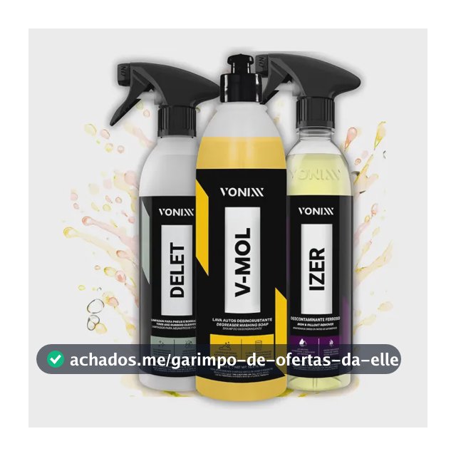 Kit Limpador Automotivo Vonixx Shampoo V-mol Izer Delet