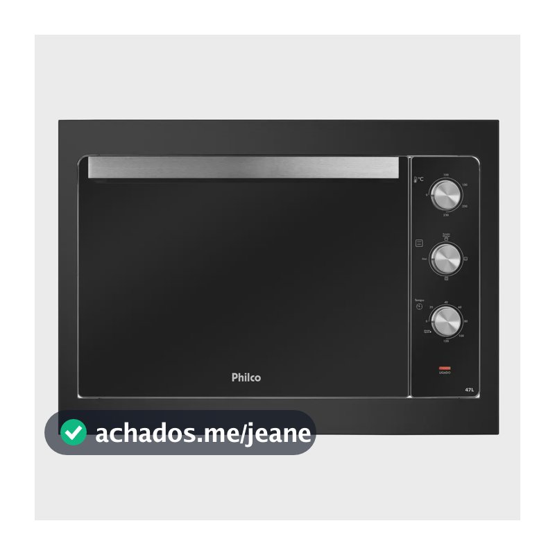 Forno Elétrico De Embutir Philco 47l, 2 Resistências, Multifunções, Preto Pfe47a