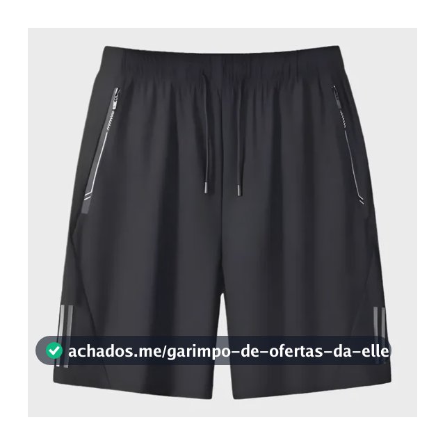 Short Masculino Bermuda 2 Bolsos Zíper Secagem Rápida Fina