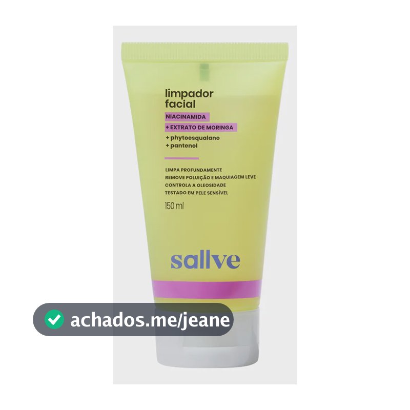 Limpador Facial Niacinamida Extrato De Moringa 150ml Sallve Momento de aplicação Dia/Noite Tipo de pele Todo tipo de pele