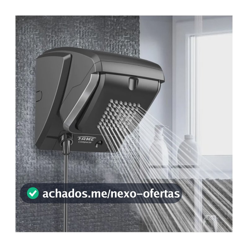 Chuveiro Elétrico Fame Compacta 7800W Preto Controle Eletrônico