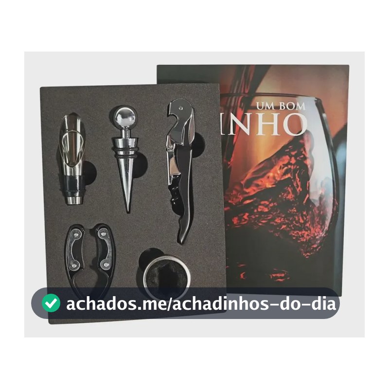 Kit Vinho Saca Rolhas Abridor Tampa Dosador Presente