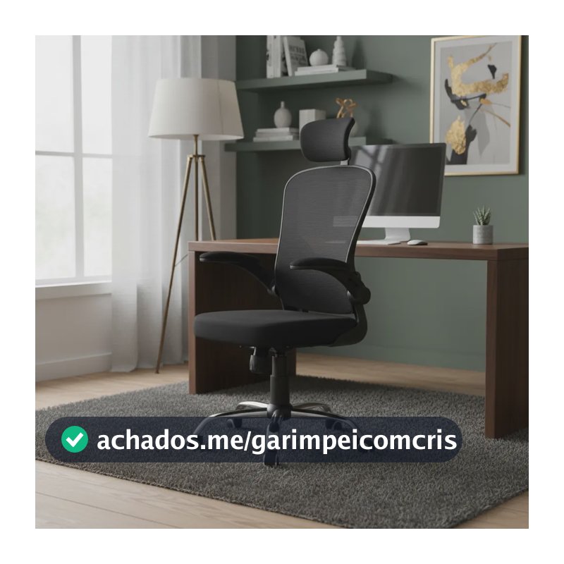 Cadeira De Escritório Ergonômica Giratória B100 Boston Preta Laudo NR-17 Com Estofado Mesh Com Ajuste Lombar Luvinco