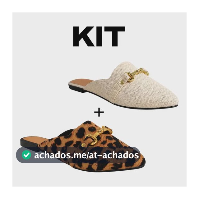 Kit 2 Sandália Mule Feminina Confortável Estilo Casual Bia