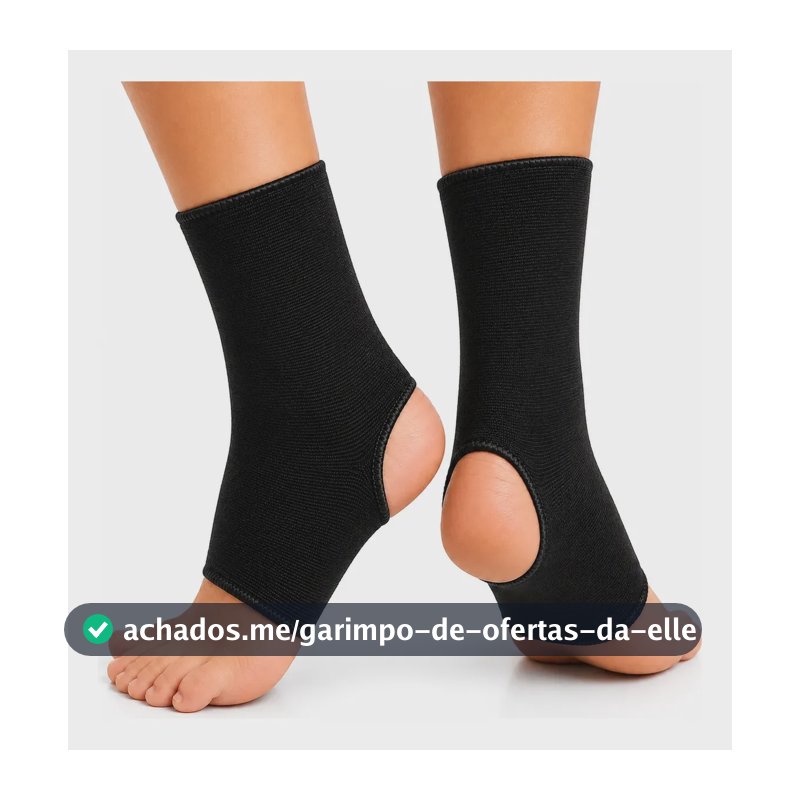 Tornozeleira Ortopédica Estabilizadora Elástica Compressão Preto M