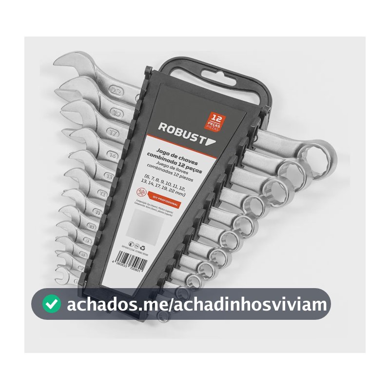 Jogo Chaves Combinadas Gedore Robust S09105012 06-22mm 12 Peças Cromado