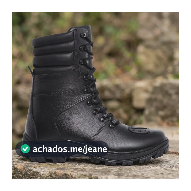 Bota Coturno Militar De Zíper Couro Legítimo Preto 4092 Preto 4092 39 Br