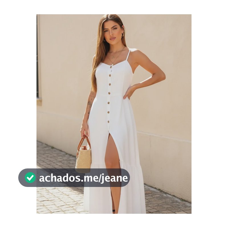 Vestido Feminino Longo Verão Soltinho Alcinha Botões Bolinha Branco M