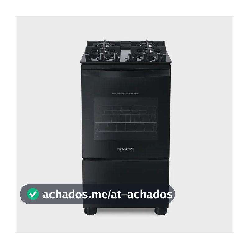 Fogão 4 Bocas Vidro Grade Dupla Bfo4vae Preto Brastemp