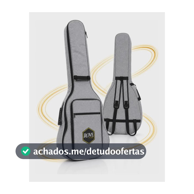 Capa Para Violão Clássico Rove Music Siena Dusty Cinza Acolchoada Com Alça Mochila
