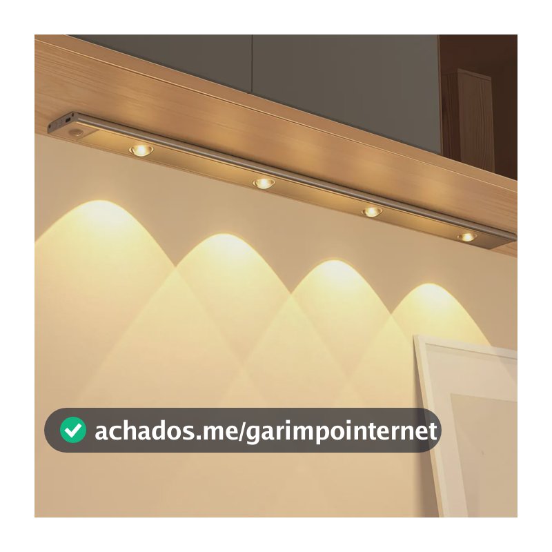 Luminária Barra Led Sensor Movimento Recarregável Armário Branco