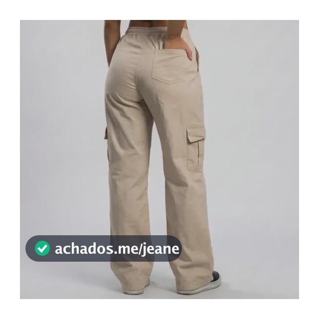 Calça Cargo Feminina Wide Leg Algodão Cintura Alta Y2k