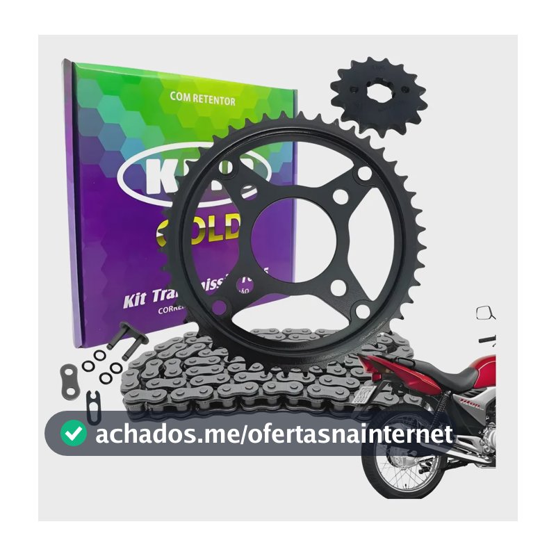 Kit Relação Cg 150/ Titan/fan Kmc Gold Com Retentor Aço1045 Preto