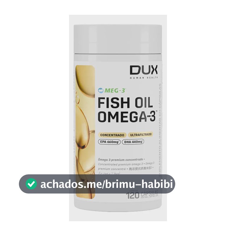 Fish Oil Ômega 3 120 Cápsulas Dux Nutrition Human Health Sem Sabor