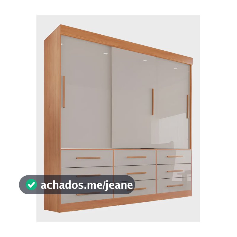 Guarda Roupa Casal 3 Portas 9 Gavetas Luana Sallêto Móveis